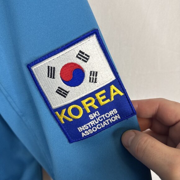 Carve Korea Ski Instructors Team Softshell Jacket Men’s XL Blue Patches - Picture 2 of 9